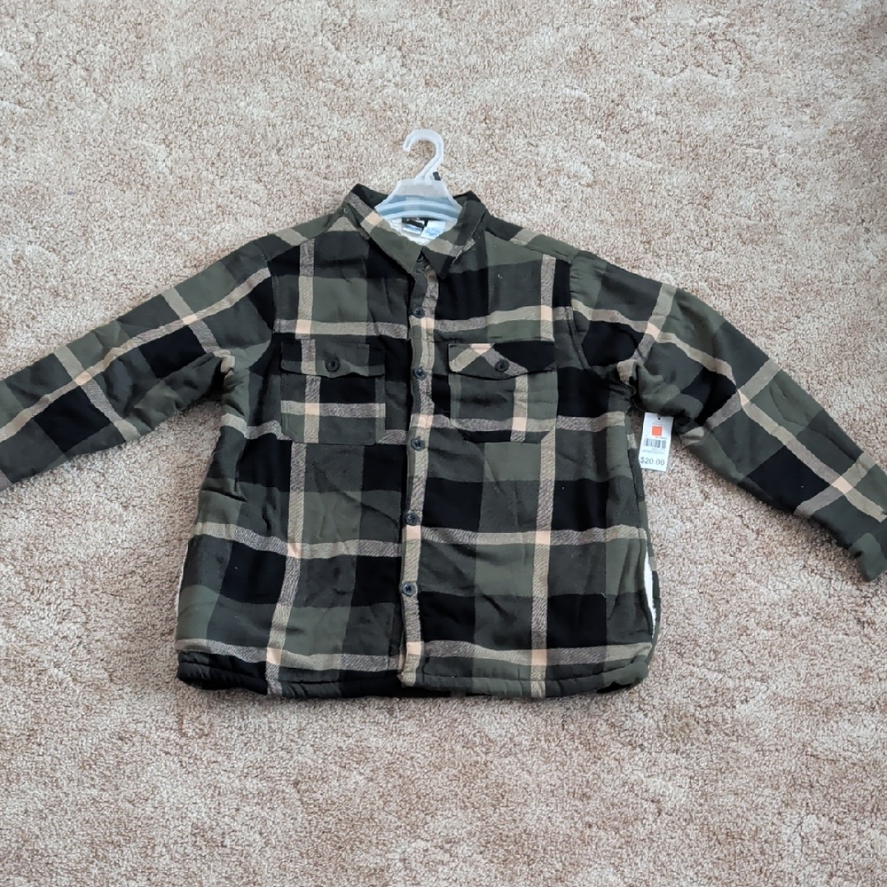 Men's Insulated Plaid Flannel - Green, Black and Tan